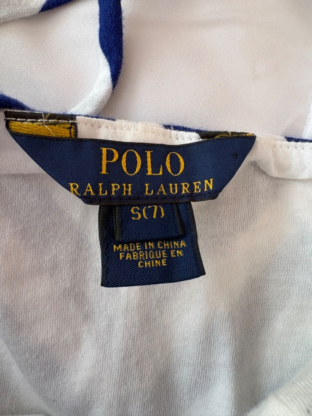 Polo Ralph Lauren Blue / White Chevron Spaghetti Strap Maxi Dress - Size S (7) - Picture 4 of 6